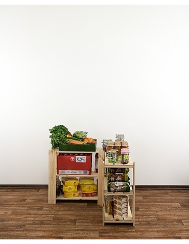 seria MAXI - Regał drewniany modułowy z półką ażurową Maxi 2Z+ - product 6