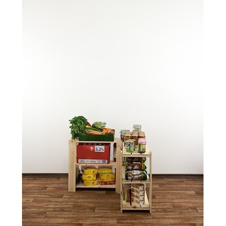 Regał drewniany modułowy z półką ażurową Maxi 2Z+