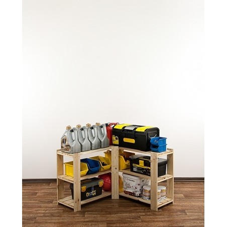 Regał drewniany modułowy z półką ażurową Maxi 2Z+