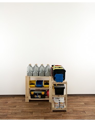 seria MAXI - Regał drewniany modułowy z półką ażurową Maxi 2Z+ - product 8