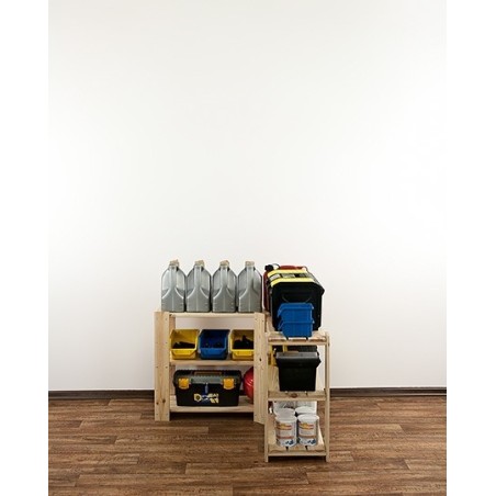 Regał drewniany modułowy z półką ażurową Maxi 2Z+