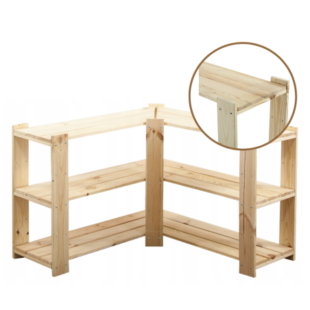 Regał drewniany modułowy z półką ażurową Maxi 2Z+