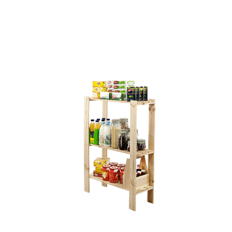 Regał drewniany do zabudowy z półką ażurową  Maxi 3L