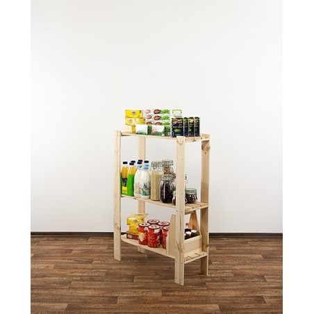 Regał drewniany do zabudowy z półką ażurową  Maxi 3L