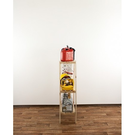 Regał drewniany do zabudowy z półką ażurową  Maxi 3L