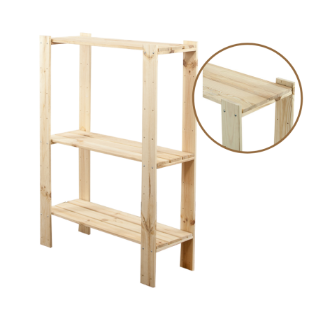 Regał drewniany do zabudowy z półką ażurową  Maxi 3L