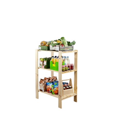 Regał drewniany modułowy Maxi 3M z półką ażurową