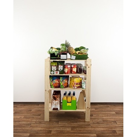 Regał drewniany do spiżarni z półką ażurową  Maxi 3M+