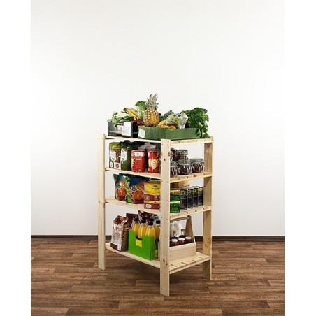 Regał drewniany do spiżarni z półką ażurową  Maxi 3M+