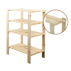 Regał drewniany do spiżarni z półką ażurową  Maxi 3M+