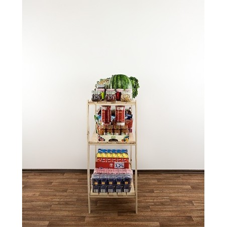 Regał drewniany do warsztatu z półką ażurową Maxi 3N