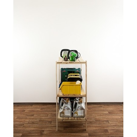 Regał drewniany do warsztatu z półką ażurową Maxi 3N