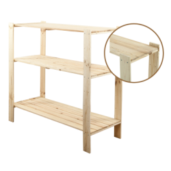 Regał drewniany do warsztatu z półką ażurową Maxi 3N