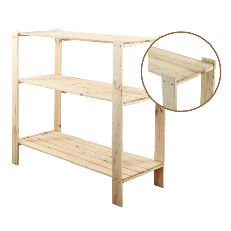 Regał drewniany do warsztatu z półką ażurową Maxi 3N