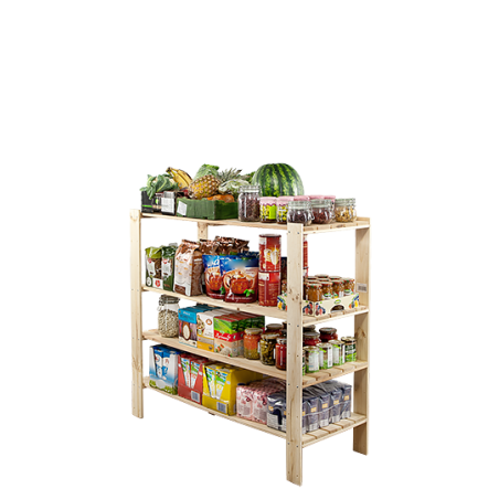 Regał drewniany do piwnicy z półką ażurową  Maxi 3N+