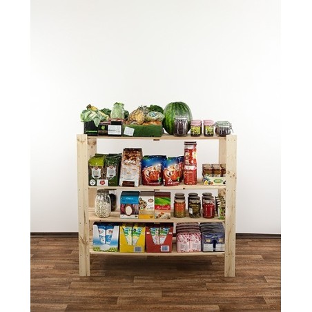 Regał drewniany do piwnicy z półką ażurową  Maxi 3N+