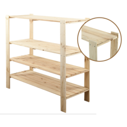 Regał drewniany do piwnicy z półką ażurową  Maxi 3N+