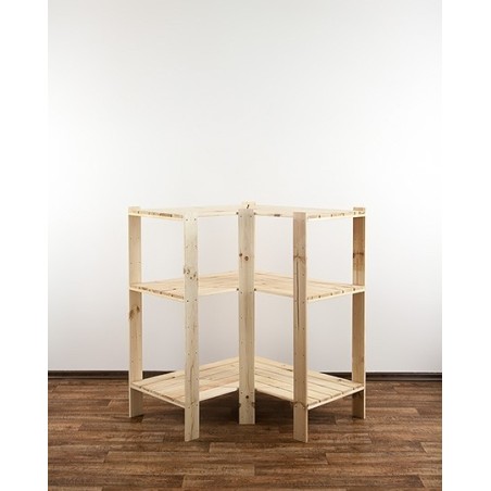 Regał drewniany do warsztatu z półką ażurową  Maxi 3W