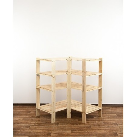 Regał drewniany do piwnicy z półką ażurową Maxi 3W+