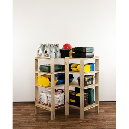 Regał drewniany do piwnicy z półką ażurową Maxi 3W+