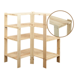 Regał drewniany do piwnicy z półką ażurową Maxi 3W+