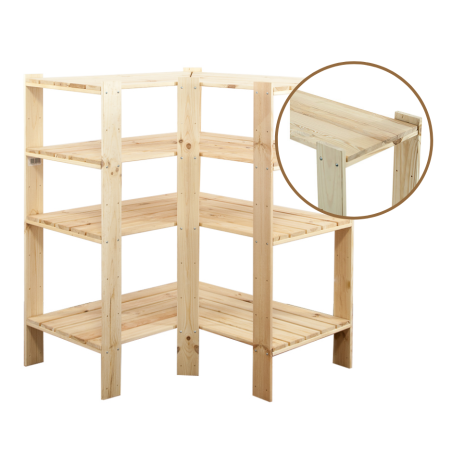 Regał drewniany do piwnicy z półką ażurową Maxi 3W+