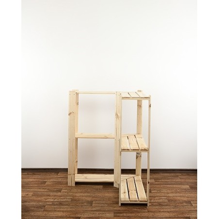 Regał drewniany do spiżarni z półką ażurową Maxi 3Z