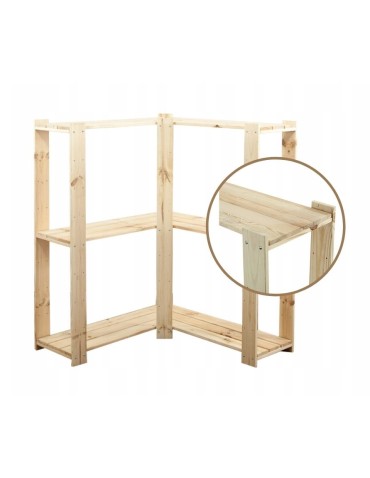 Regał drewniany do spiżarni z półką ażurową Maxi 3Z