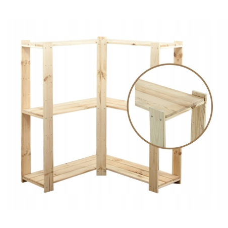 Regał drewniany do spiżarni z półką ażurową Maxi 3Z