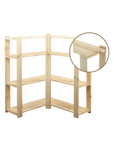 Regał drewniany do zabudowy z półką ażurową  Maxi 3Z+