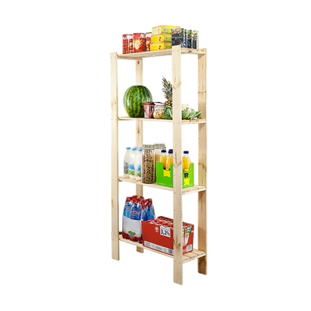 Regał drewniany do piwnicy Maxi 4L ażurowe półki