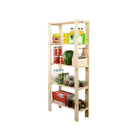 Regał drewniany modułowy z półką ażurową  Maxi 4L+