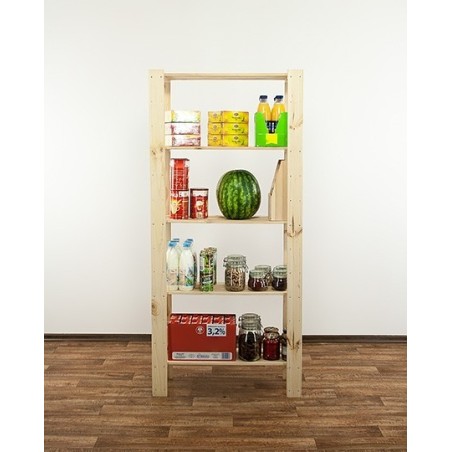 Regał drewniany modułowy z półką ażurową  Maxi 4L+