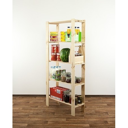 Regał drewniany modułowy z półką ażurową  Maxi 4L+