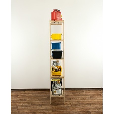 Regał drewniany modułowy z półką ażurową  Maxi 4L+