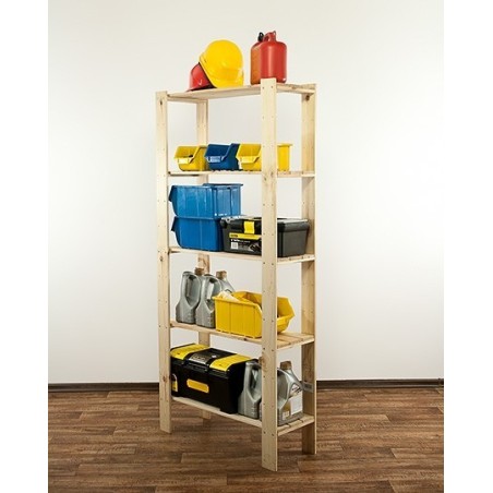 Regał drewniany modułowy z półką ażurową  Maxi 4L+