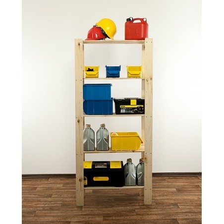 Regał drewniany modułowy z półką ażurową  Maxi 4L+