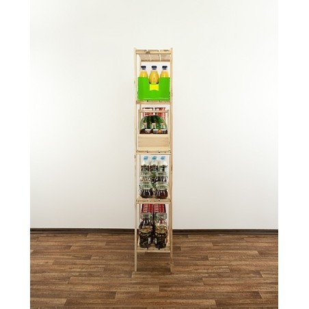 Regał drewniany modułowy z półką ażurową  Maxi 4L+