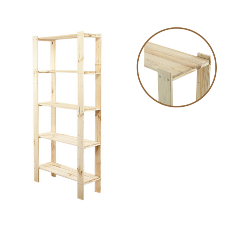 Regał drewniany modułowy z półką ażurową  Maxi 4L+