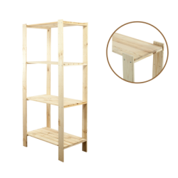 Regał drewniany do zabudowy z półką ażurową  Maxi 4M