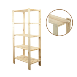 Regał drewniany do warsztatu z półką ażurową  Maxi 4M+