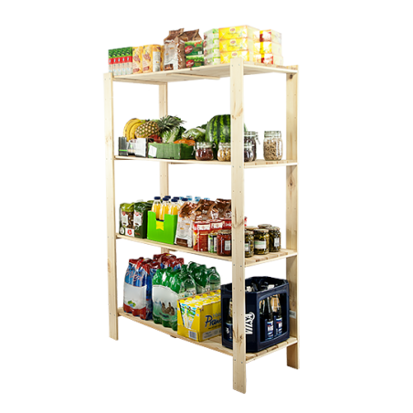 Regał drewniany modułowy z półką ażurową Maxi 4N