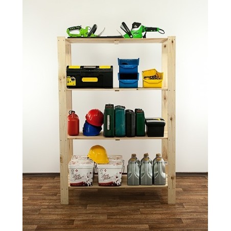 Regał drewniany modułowy z półką ażurową Maxi 4N