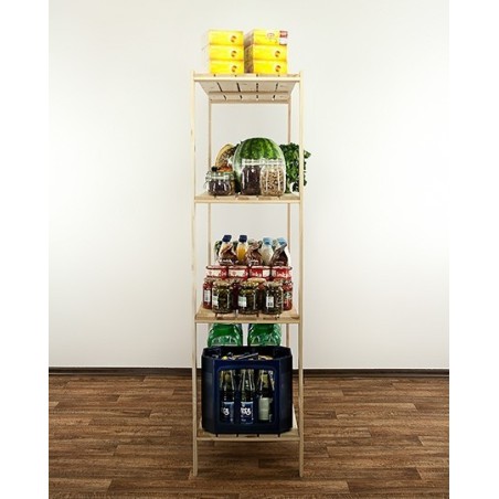 Regał drewniany modułowy z półką ażurową Maxi 4N