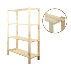 Regał drewniany modułowy z półką ażurową Maxi 4N