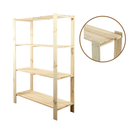 Regał drewniany modułowy z półką ażurową Maxi 4N