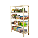 Regał drewniany do spiżarni z półką ażurową Maxi 4N+
