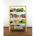 Regał drewniany do spiżarni z półką ażurową Maxi 4N+
