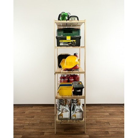 Regał drewniany do spiżarni z półką ażurową Maxi 4N+