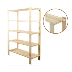 Regał drewniany do spiżarni z półką ażurową Maxi 4N+